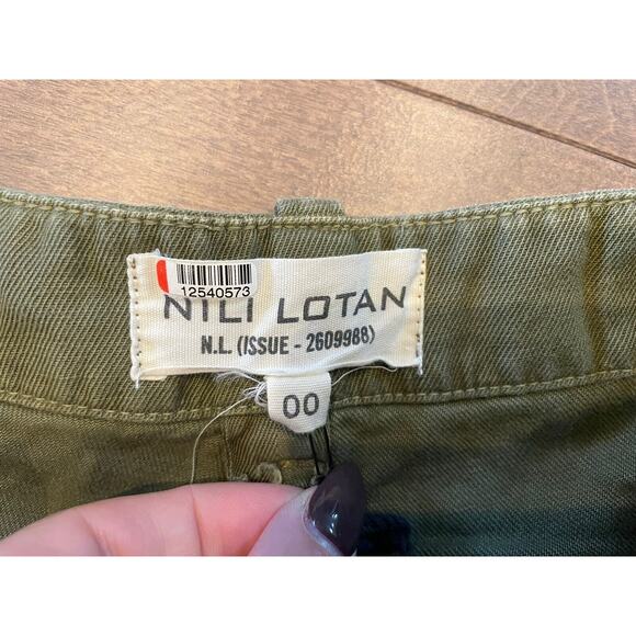 NILI LOTAN Jenna Pant with Tape Khaki Pants Military Army Olive Green, Size 00 - Picture 7 of 8